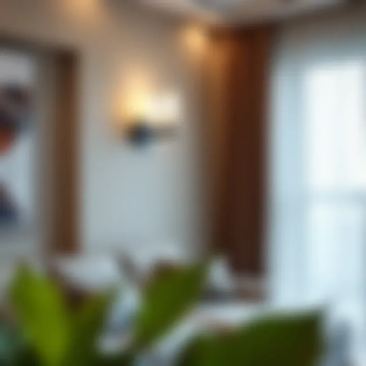 Modern Elegance: Wall Sconce in Living Room Elegant wall sconce in a modern living room