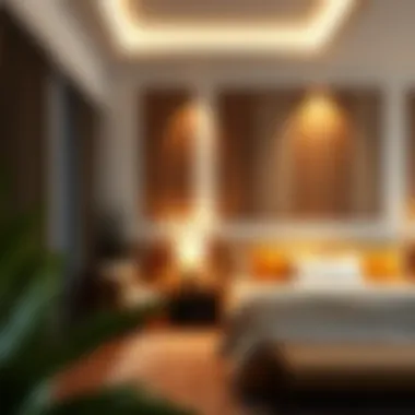 Enhancing Bedroom Ambiance with Warm White Lighting Stylish bedroom adorned with warm white fixtures