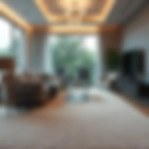 Elegant living room showcasing waterproof carpet protector enhancing decor