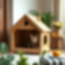 Stylish wooden cat house design