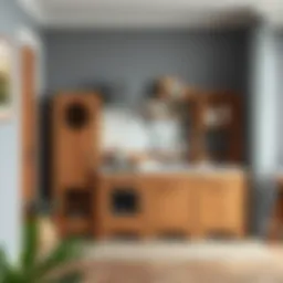 Elegant wooden play kitchen designed for children