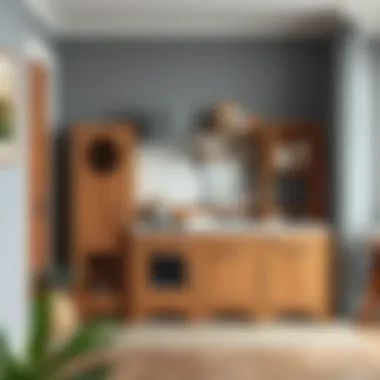 Elegant wooden play kitchen designed for children