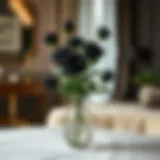 Elegance of Artificial Black Roses Stunning arrangement of artificial black roses in a modern vase showcasing elegance