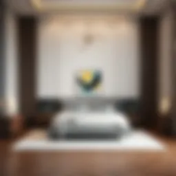 Elegant double bed base set in a modern bedroom
