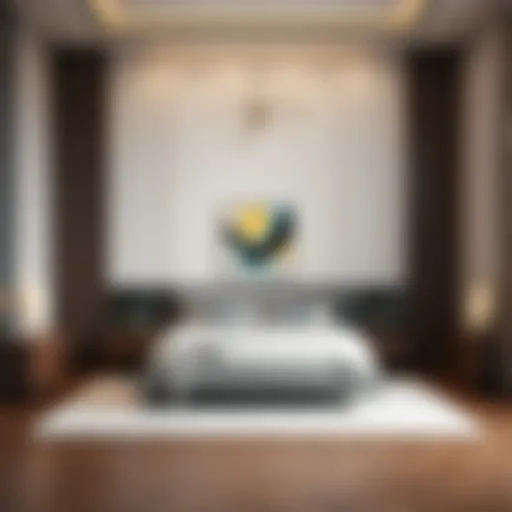 Elegant double bed base set in a modern bedroom