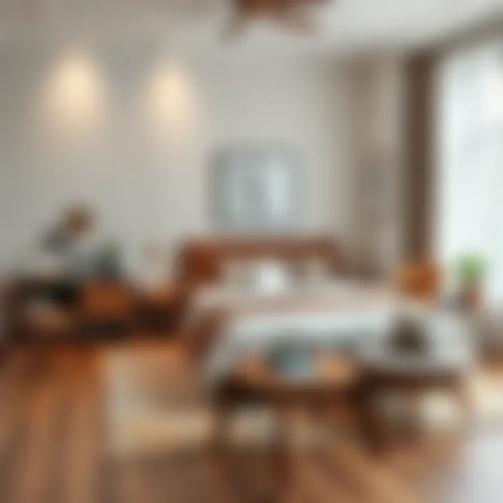 Cozy bedroom setup featuring various furniture styles