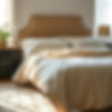 Luxurious bedding spread on a neatly made bed