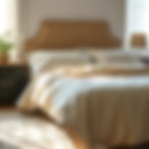 Luxurious bedding spread on a neatly made bed