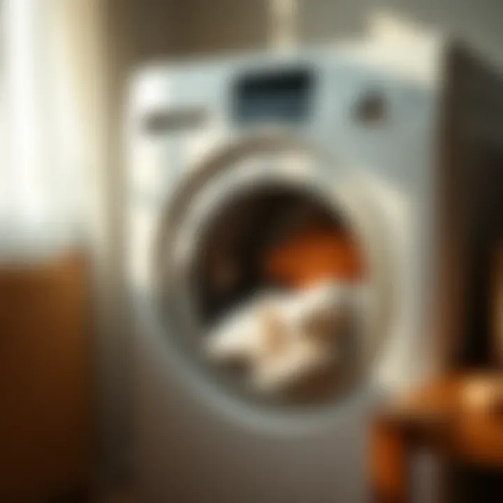 Washing machine with bedding inside