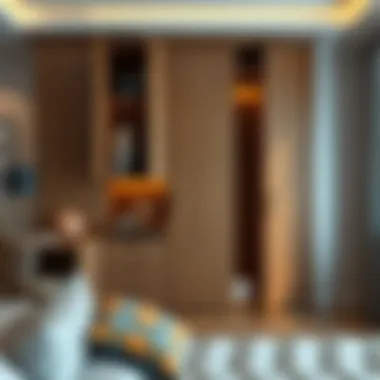 Luxurious wardrobe featuring unique materials and artistic design elements