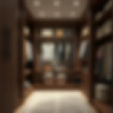 Spacious wardrobe interior with organized shelving and hanging options