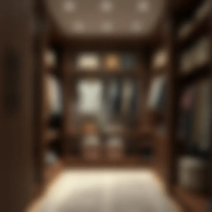 Spacious wardrobe interior with organized shelving and hanging options