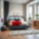 A stylish and modern toddler bed in a cozy bedroom setting