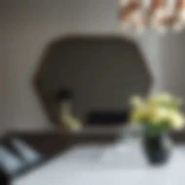 Contemporary mirror design complementing a modern dining table