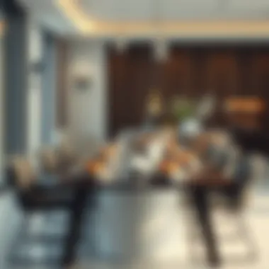 Modern table layout with minimalist design and contemporary dishware
