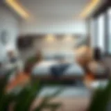 Stylish youth bedroom showcasing a modern bed design