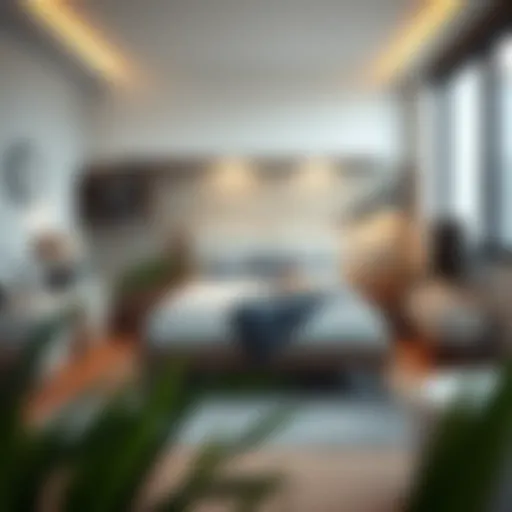 Stylish youth bedroom showcasing a modern bed design