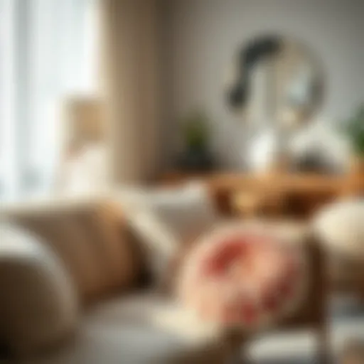 Enhancement of Modern Aesthetics Elegant round pillow enhancing modern living space